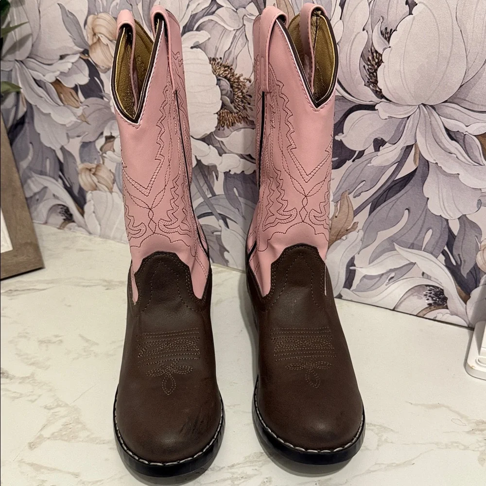 Smoky Mountain Boots Girls Youth Monterey Western‎ Brown Pink Size 3.5